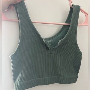 Green Ron Jon button notch tank top S/M